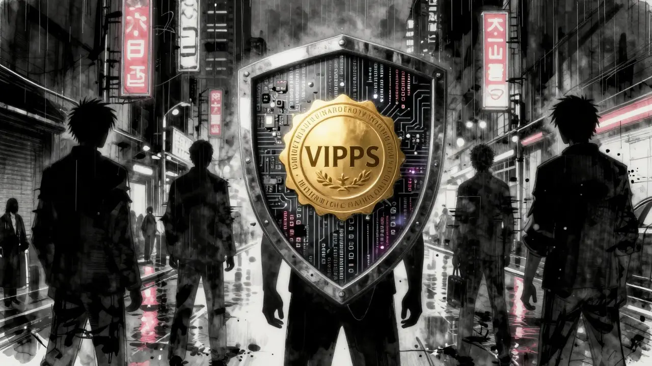 Digital shield protecting against online pharmacy scams in manga art